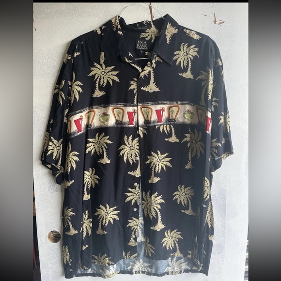 Jos. A. Bank Other - Jos. A. Bank Black and Gold Palm Print Men's Shirt
